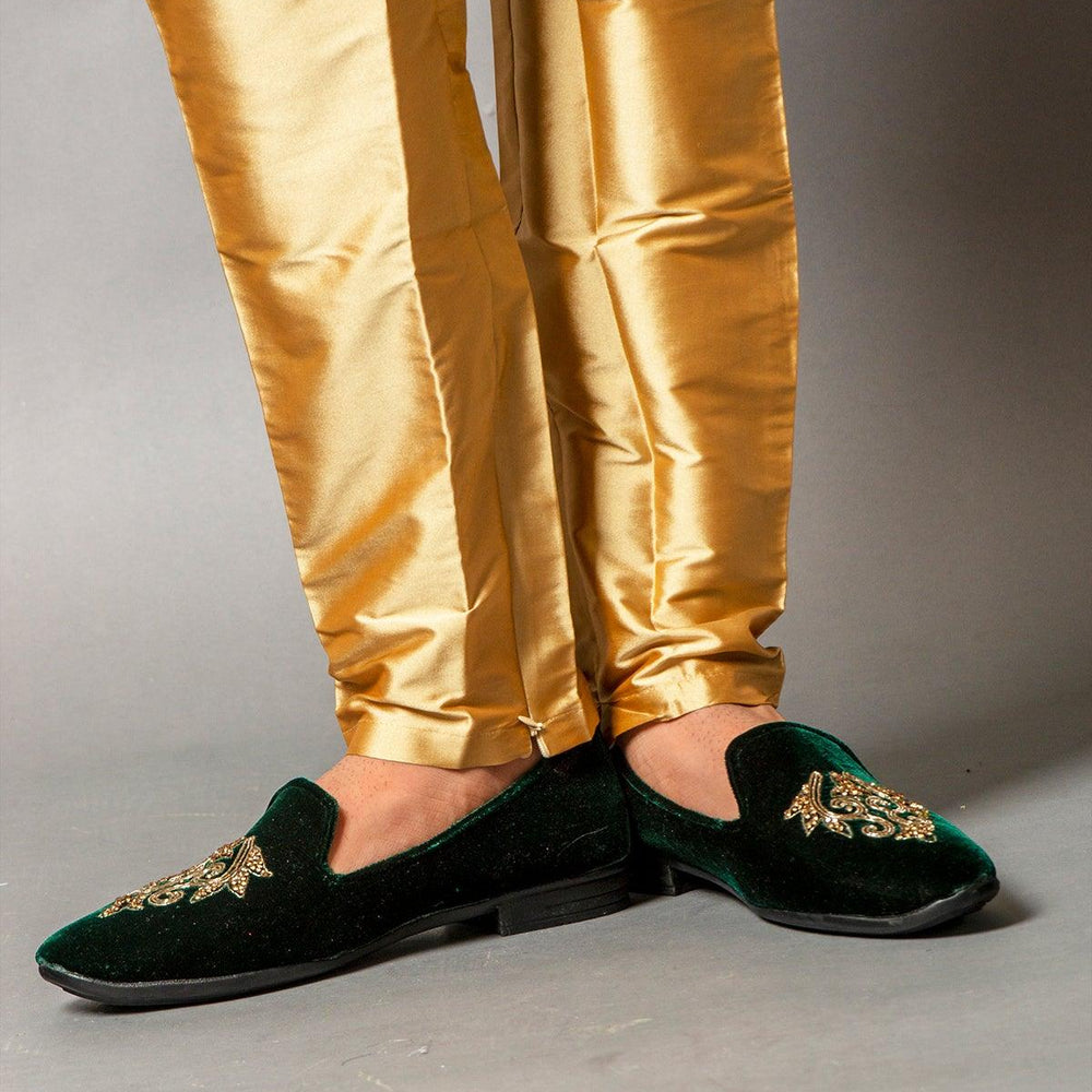 
                  
                    Golden silk trousers
                  
                