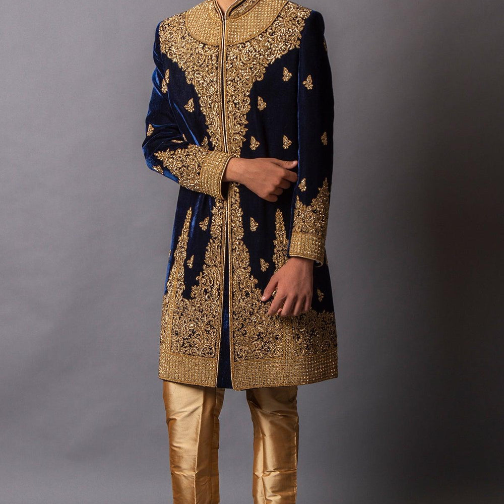velvet sherwani design