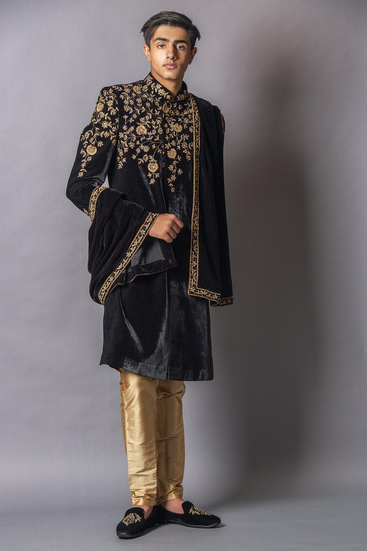 sherwani with shawl