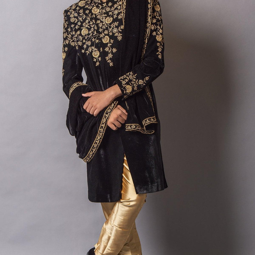 velvet shawl for sherwani