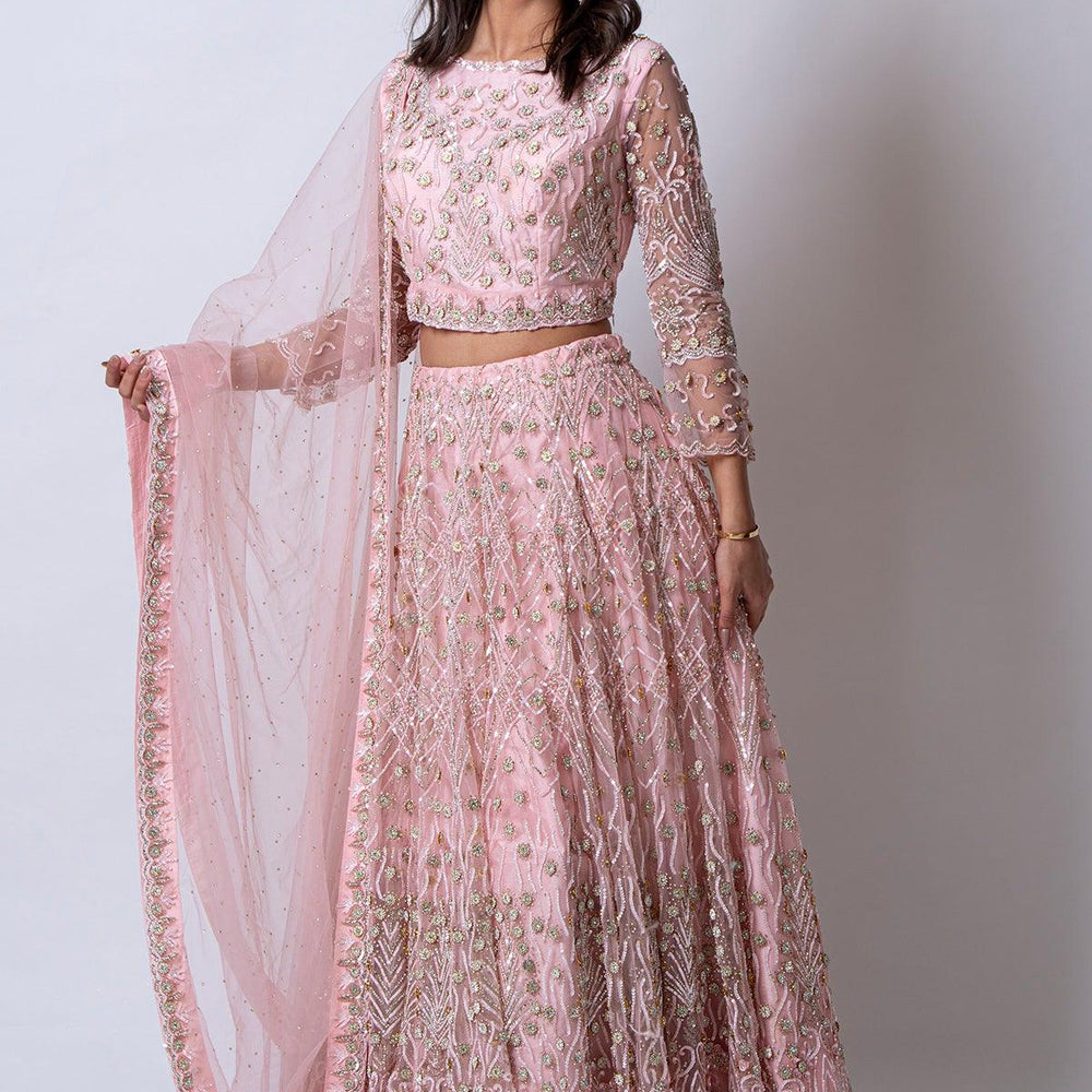 
                  
                    baby pink bridal lehenga
                  
                