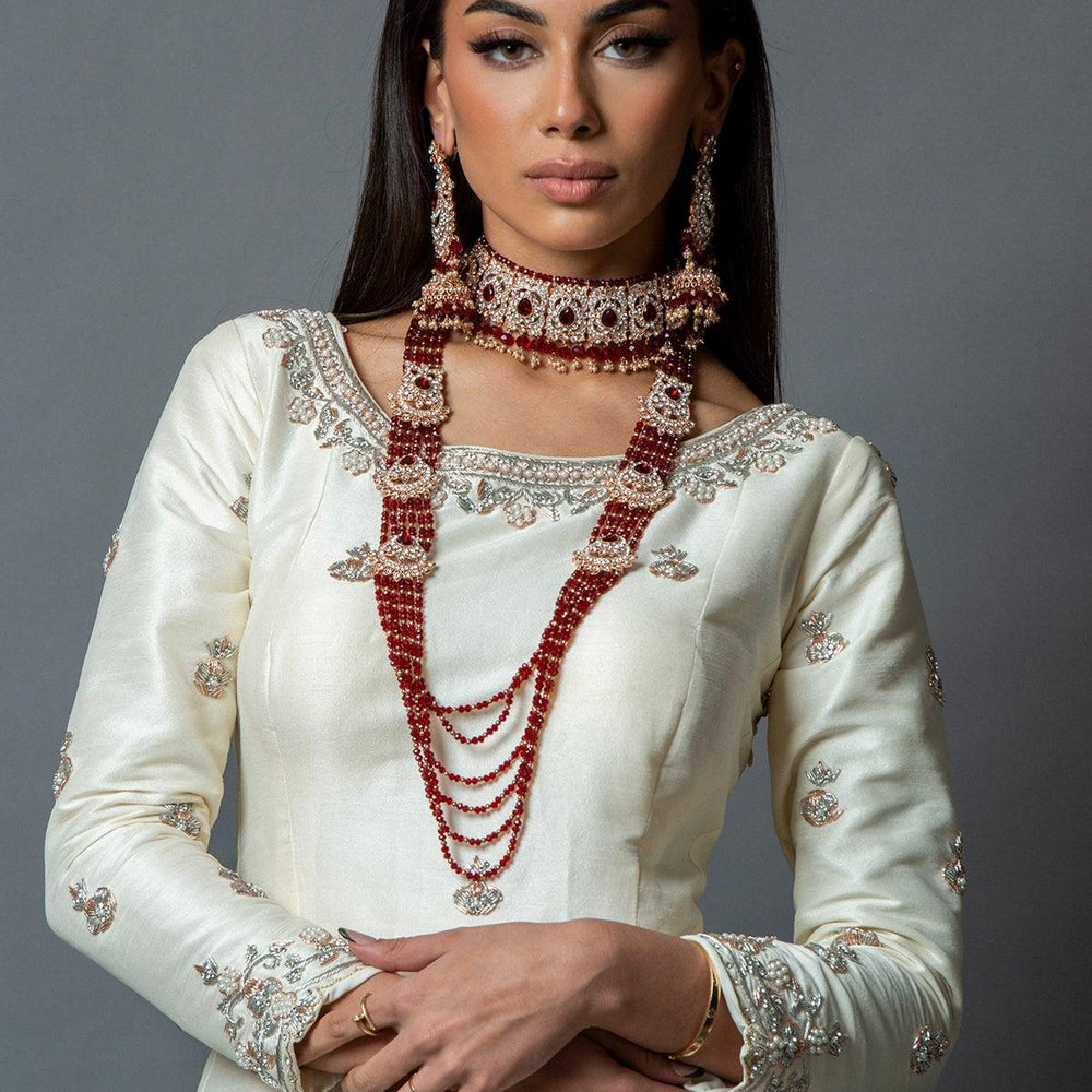 long bridal necklace set