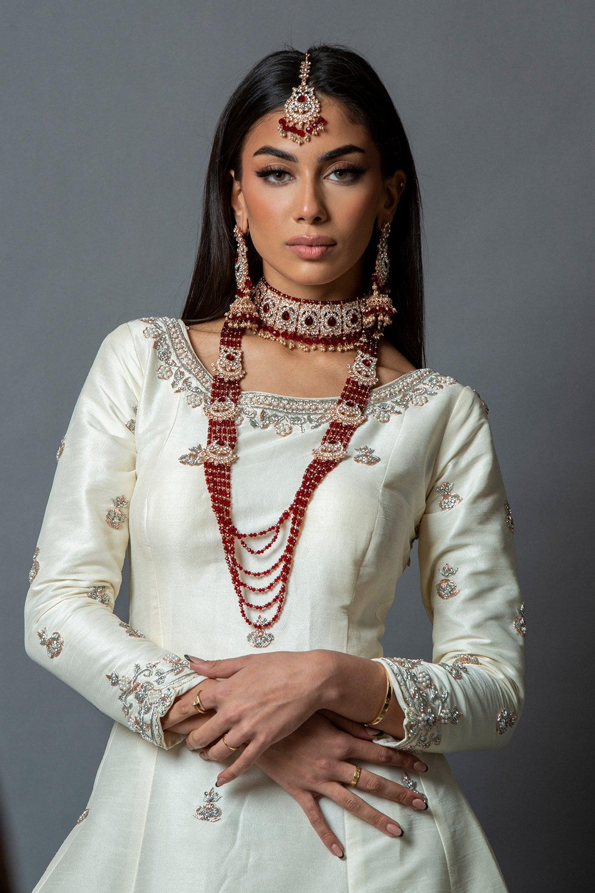 long bridal necklace set