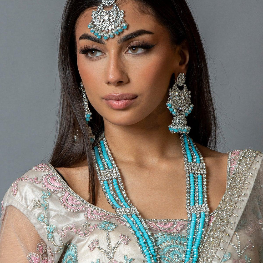 long emerald necklace set