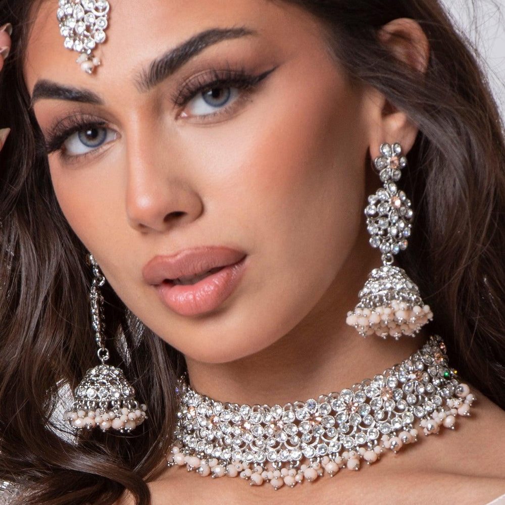 silver choker set