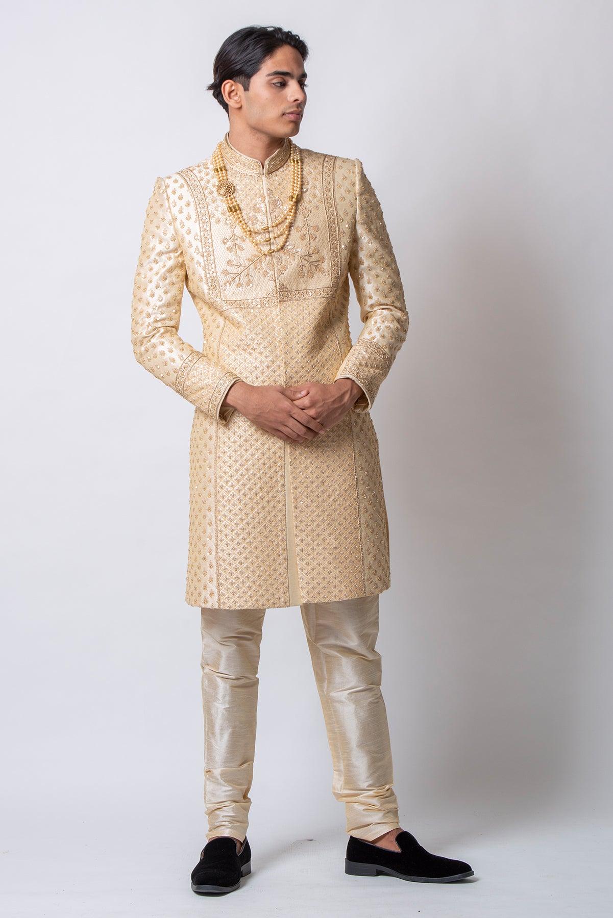 off-white sherwani set