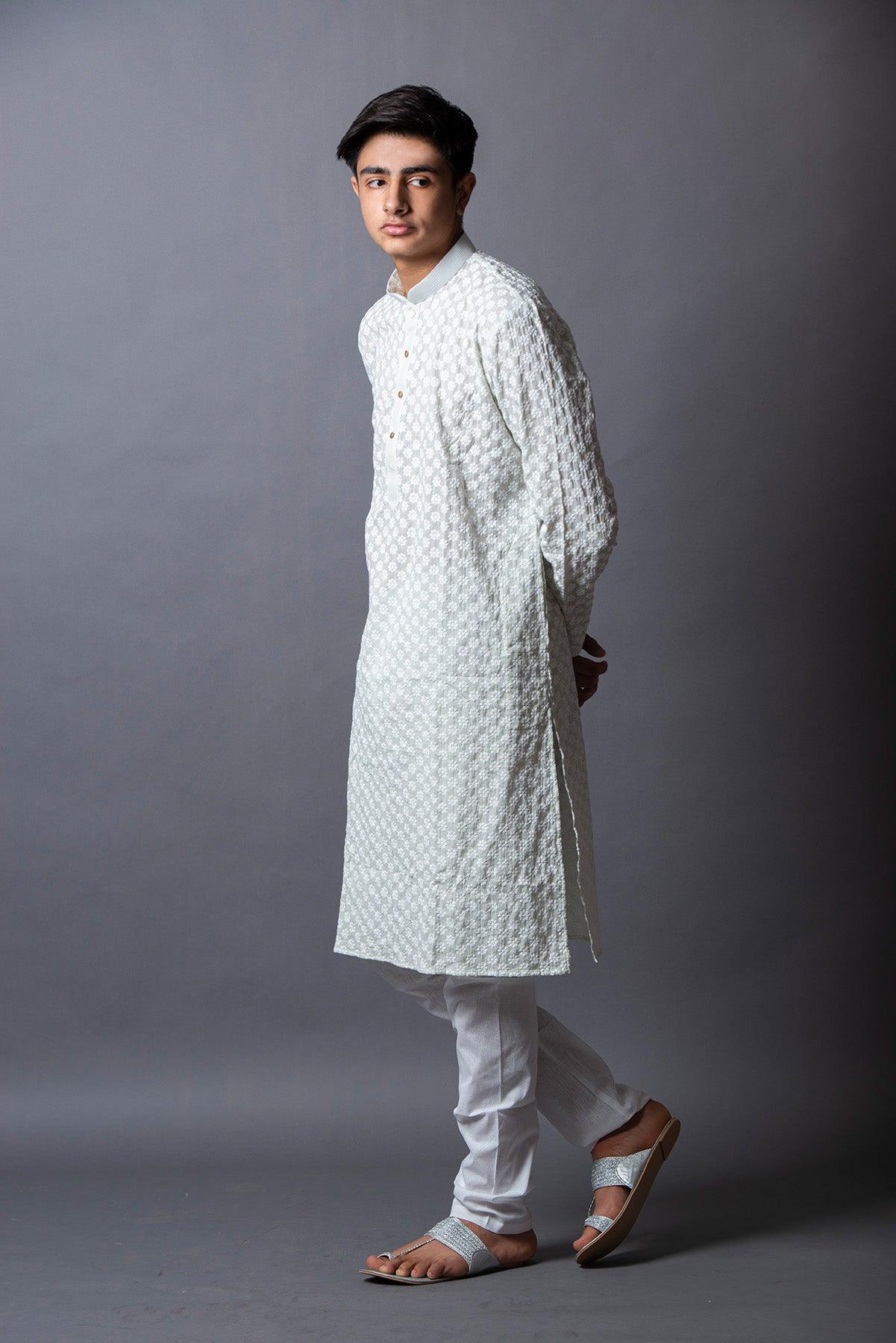 aqua color kurta pajama