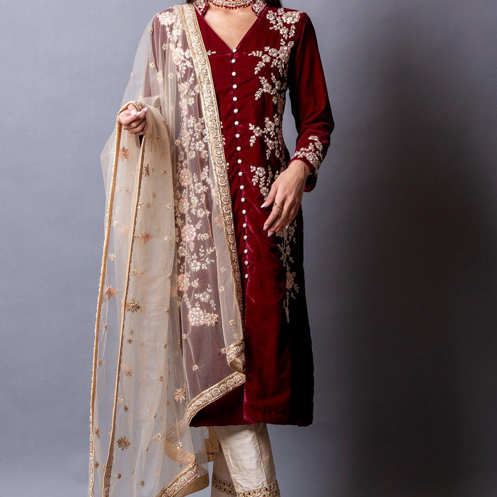 
                  
                    maroon kameez and pant set
                  
                