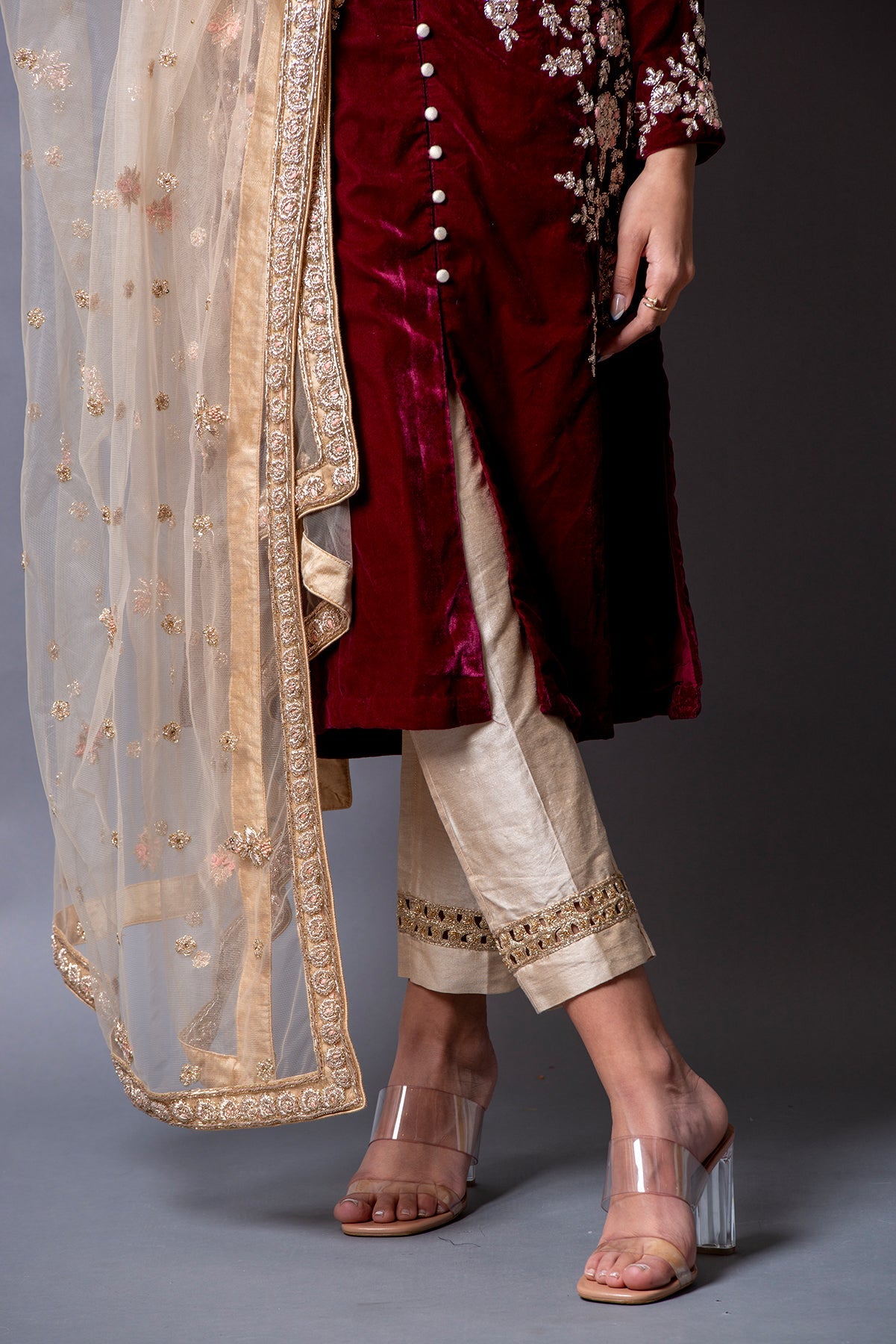 Muntaha - Embellished Velvet Salwar Kameez