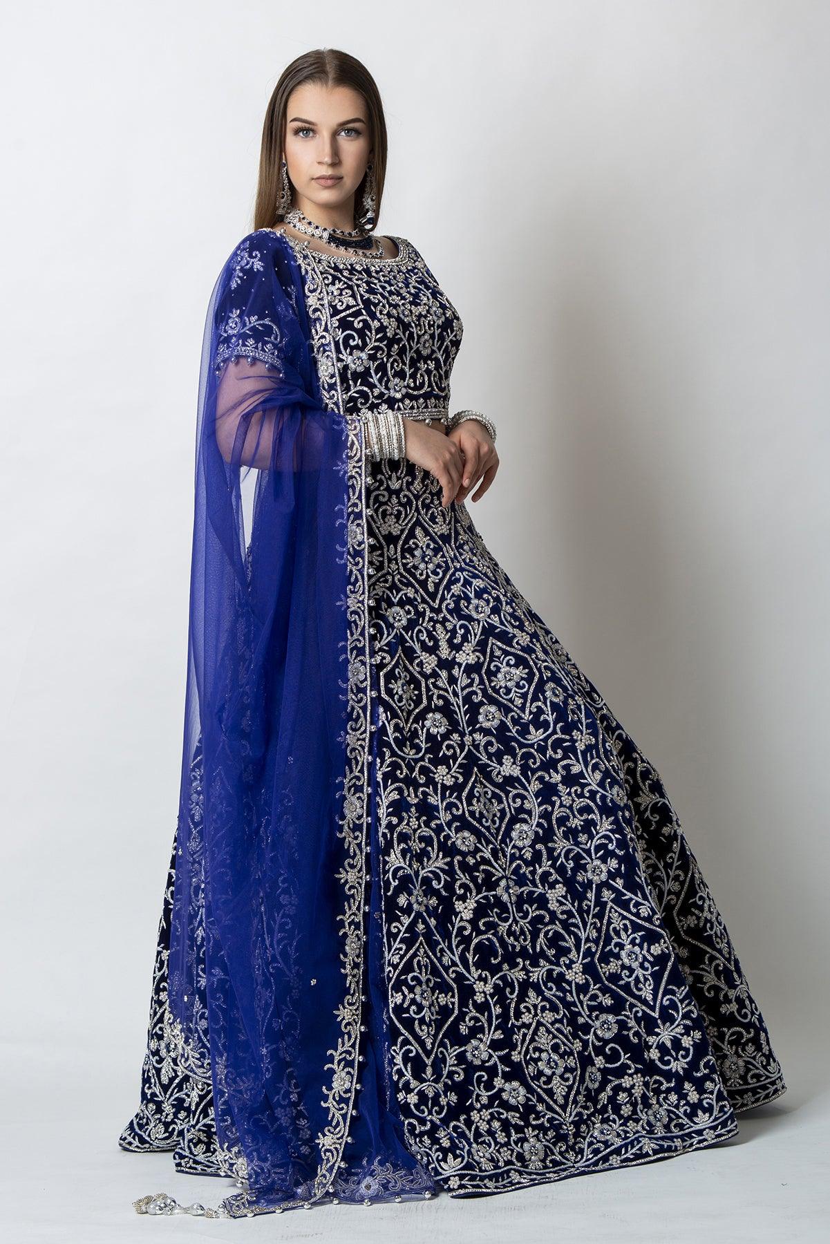 royal blue lehenga