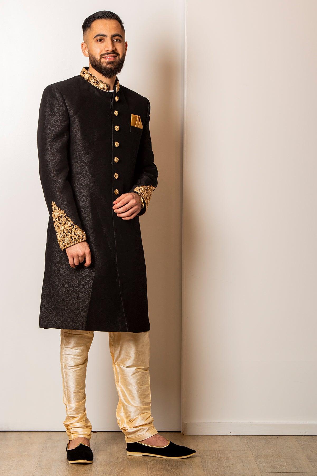 black gold sherwani