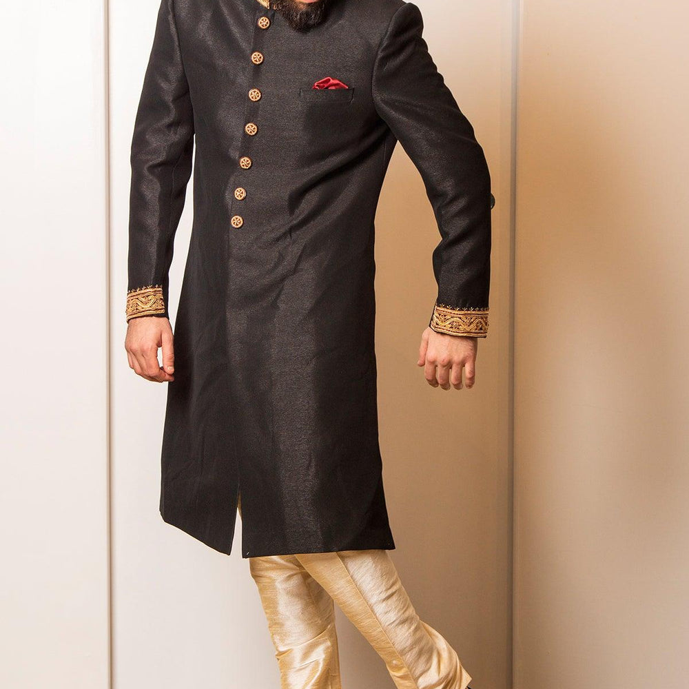 black sherwani for groom