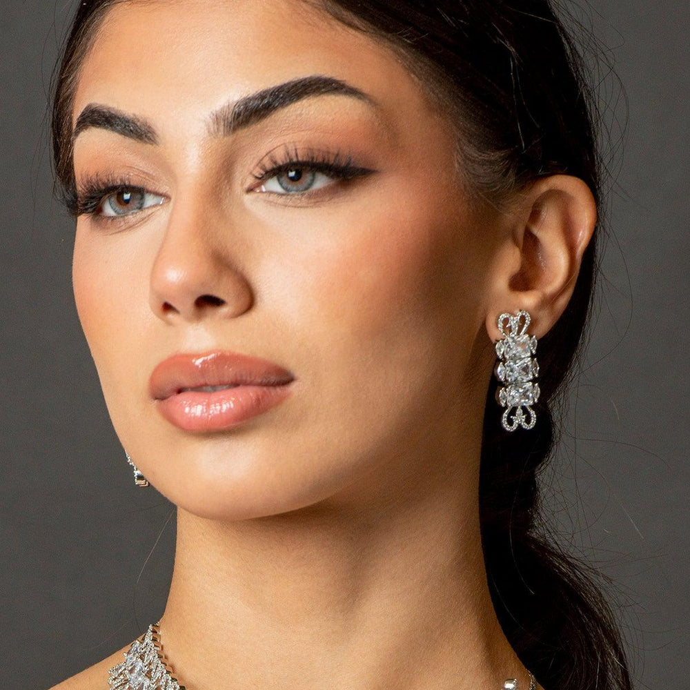 sparkling silver necklace set