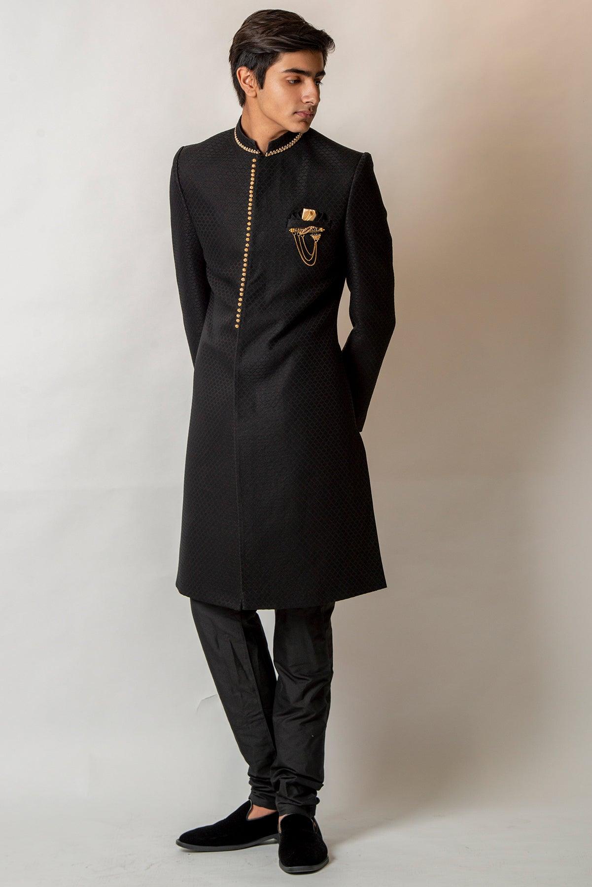 black sherwani for men