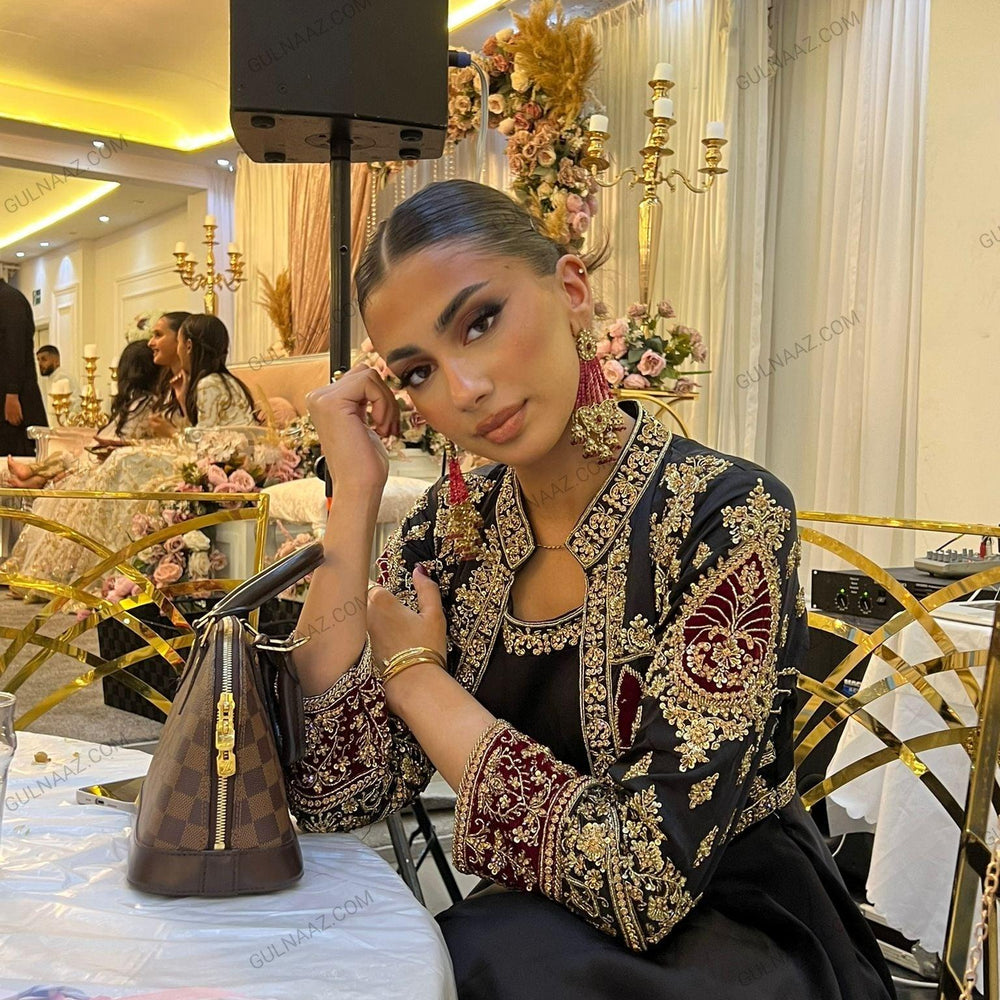 designer jacket with gown