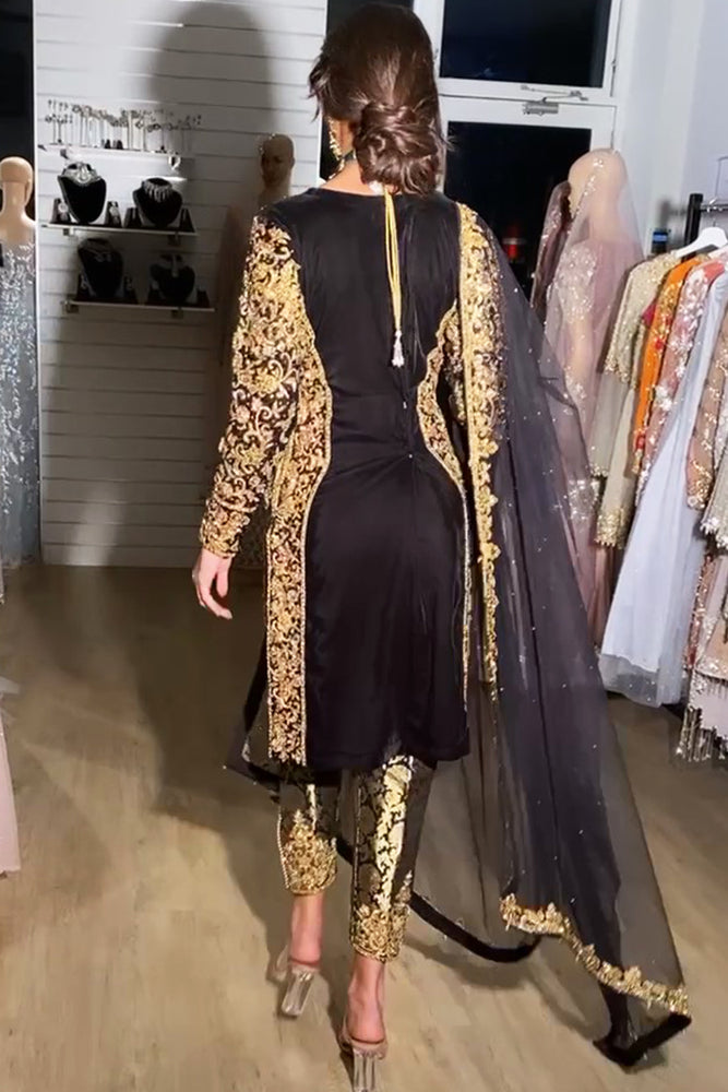 
                  
                    Black and Gold kurti and pant
                  
                