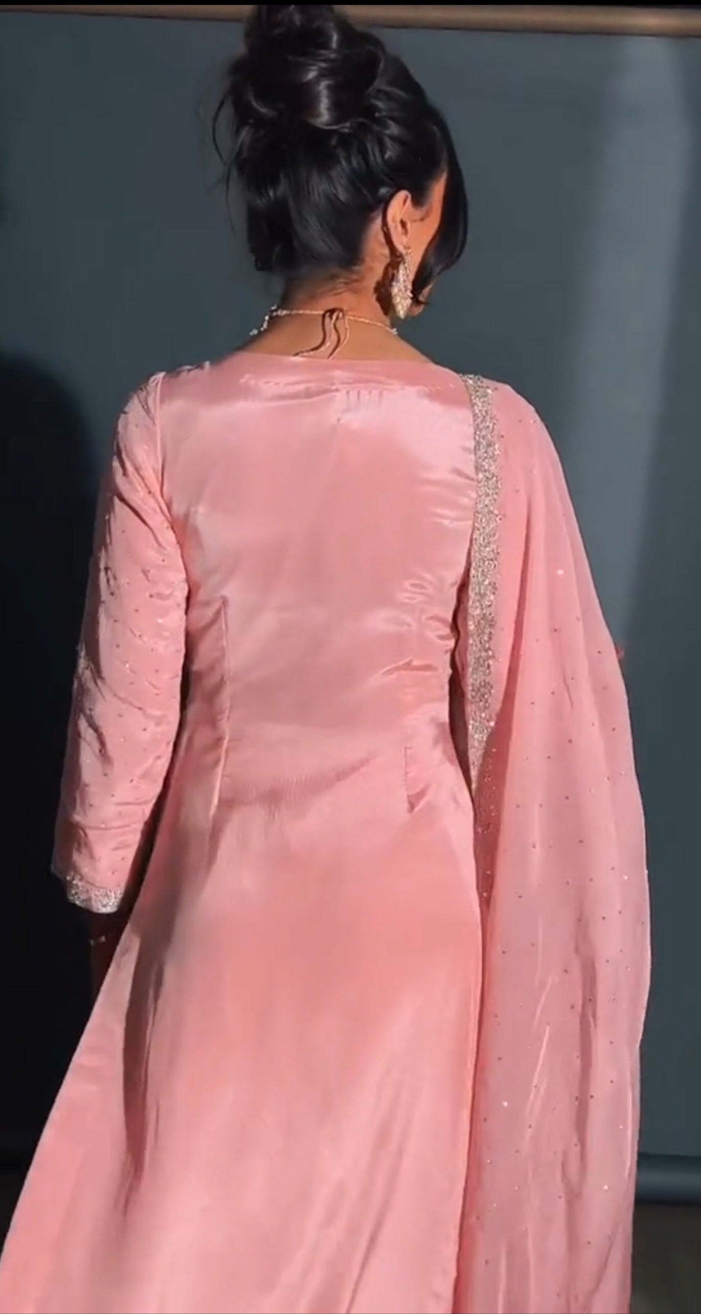 pink top and pant with dupatta