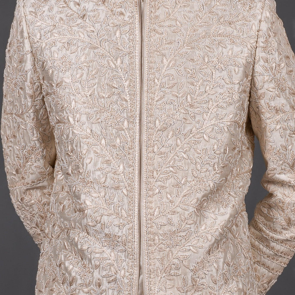 cream wedding sherwani