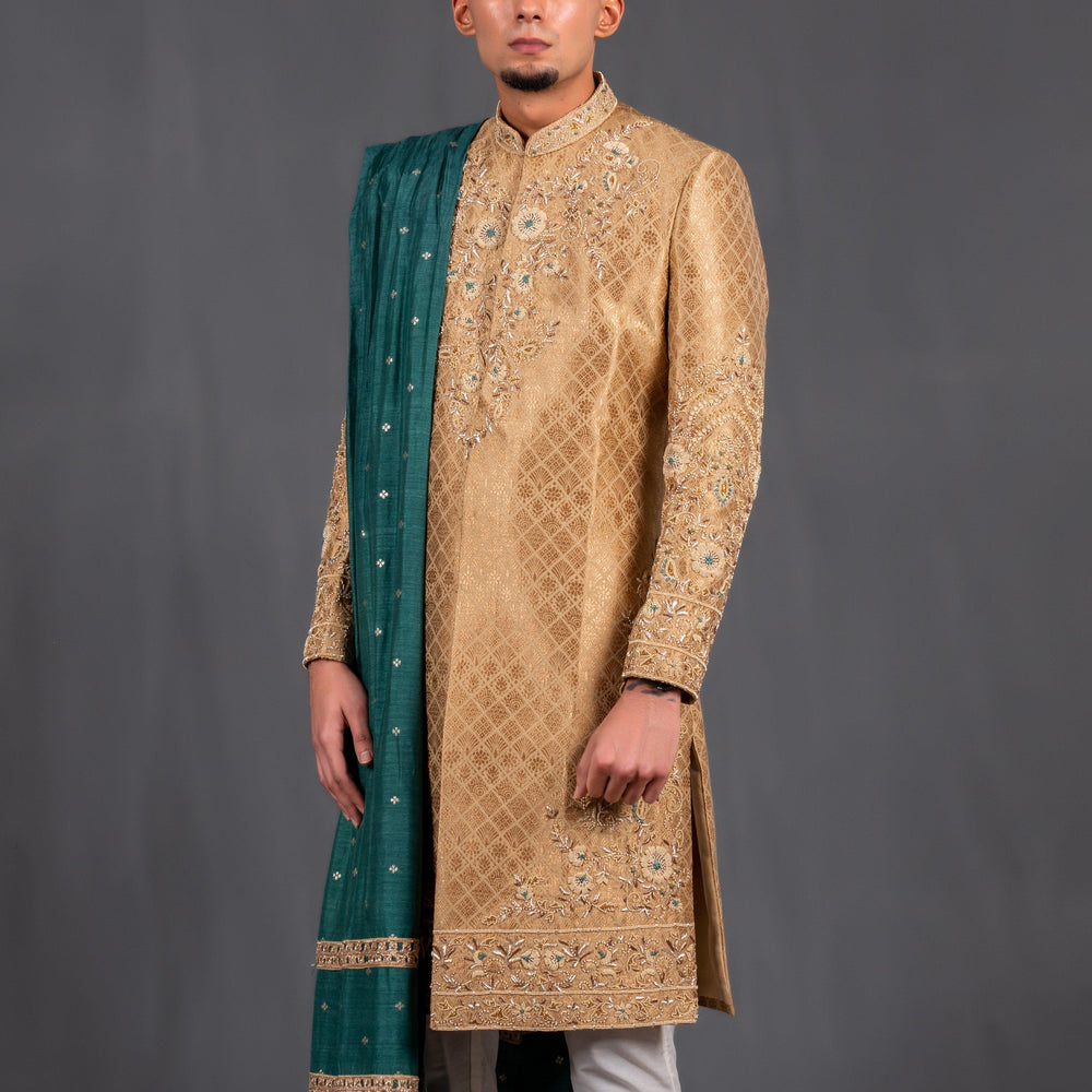 
                  
                    golden sherwani for groom
                  
                