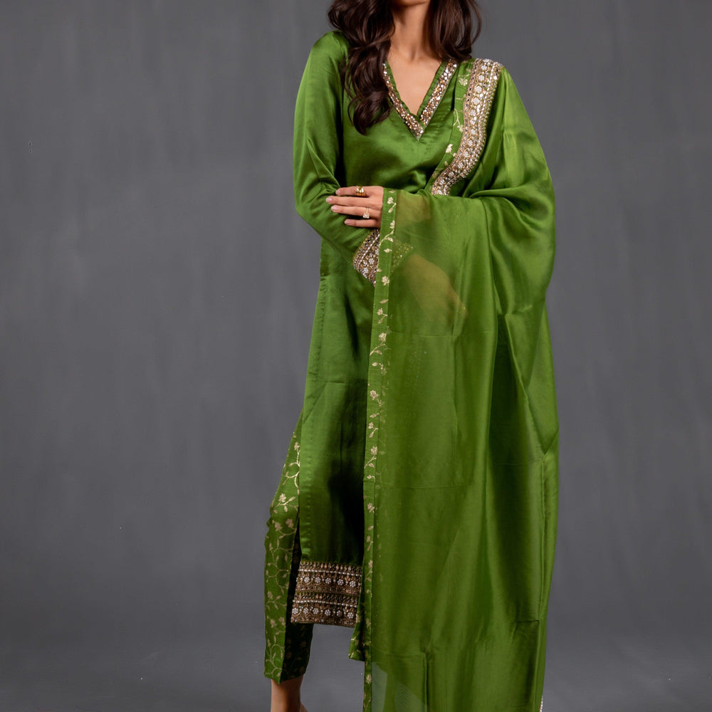 
                  
                    green silk pant with kurta
                  
                