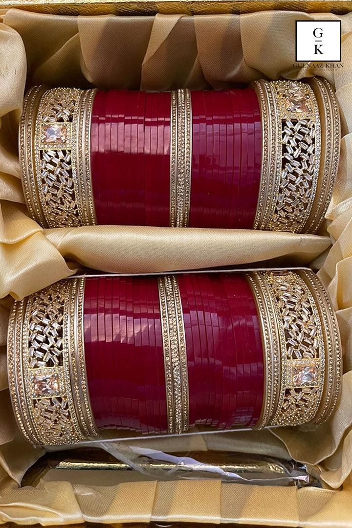 gold and red bangles