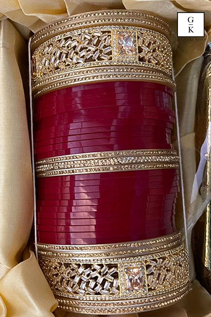 red and golden bangles