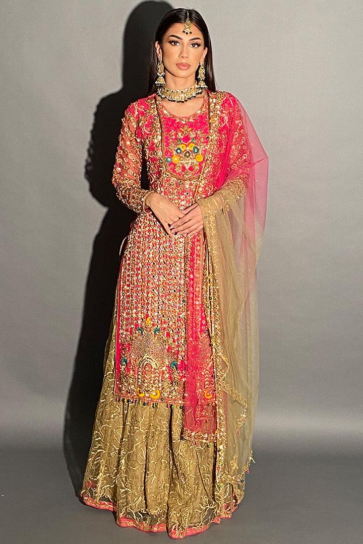 long kameez with designer lehenga