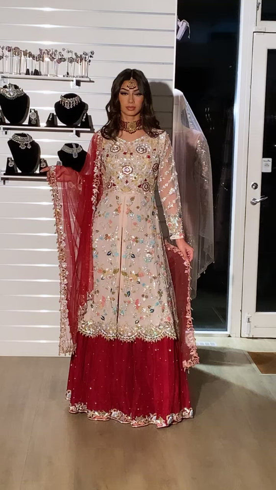 
                  
                    Load and play video in Gallery viewer, peplum top with lehenga
                  
                
