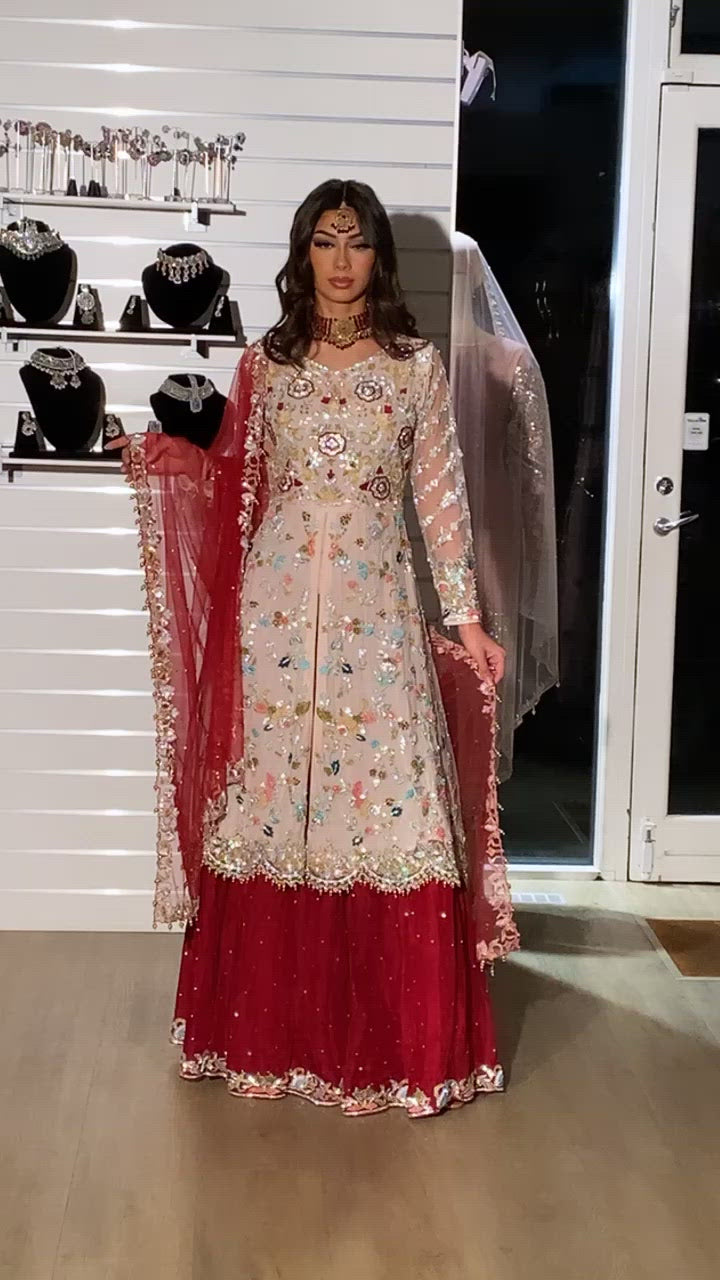 
                  
                    Load and play video in Gallery viewer, Alishba - Peplum With Brocade Lehnga
                  
                