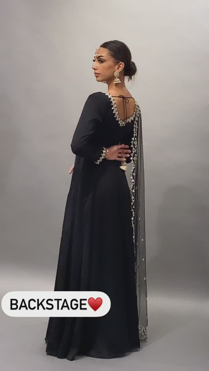 long black gown