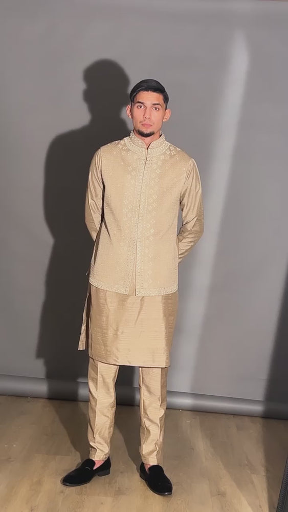 
                  
                    Load and play video in Gallery viewer, kurta pajama with waistcoat
                  
                
