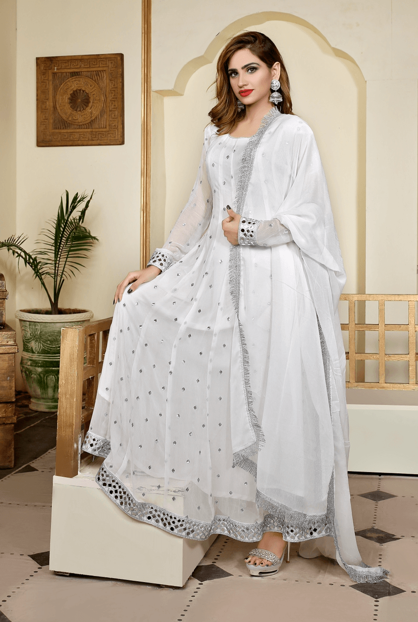 long white anarkali